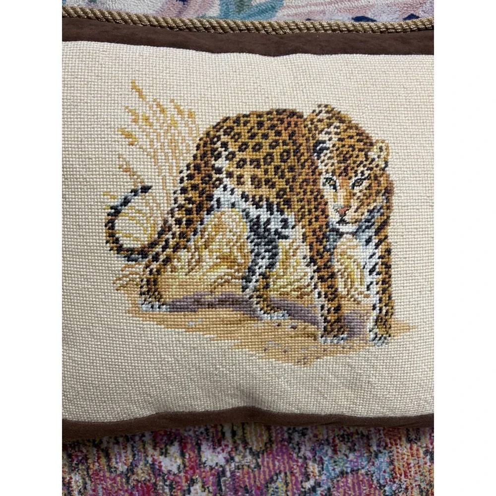 DIY Needlepoint Tapestry vintage throw pillow  